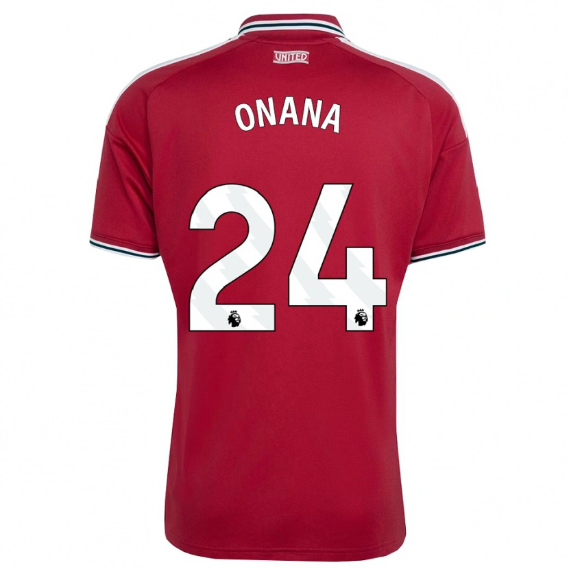 Danxen Homem Camisola Andre Onana #24 Vermelho Amarelo Branco Principal 2026/27 Camisa