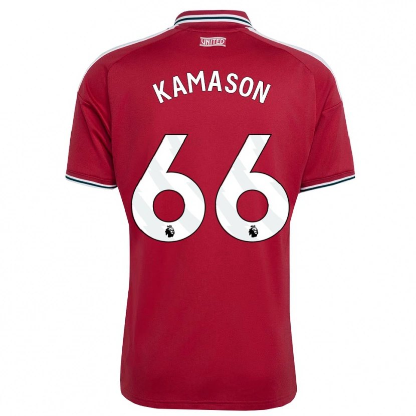 Danxen Homem Camisola Jaydan Kamason #66 Vermelho Amarelo Branco Principal 2026/27 Camisa