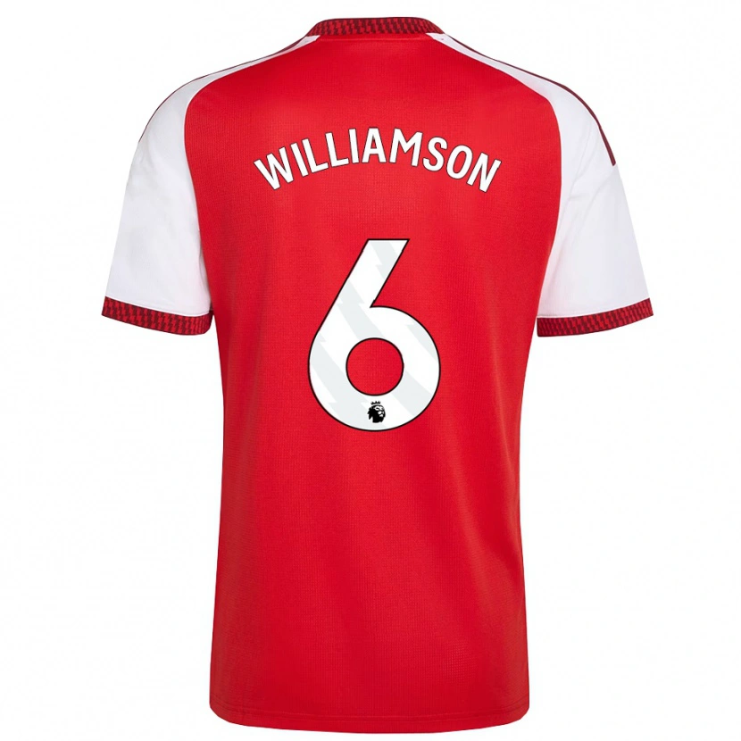 Danxen Homem Camisola Leah Williamson #6 Vermelho Branco Preto Principal 2026/27 Camisa