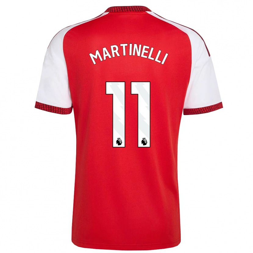 Danxen Homem Camisola Gabriel Martinelli #11 Vermelho Branco Preto Principal 2026/27 Camisa