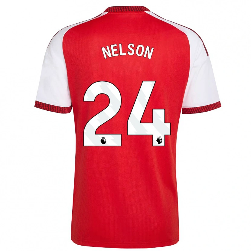 Danxen Homem Camisola Reiss Nelson #24 Vermelho Branco Preto Principal 2026/27 Camisa