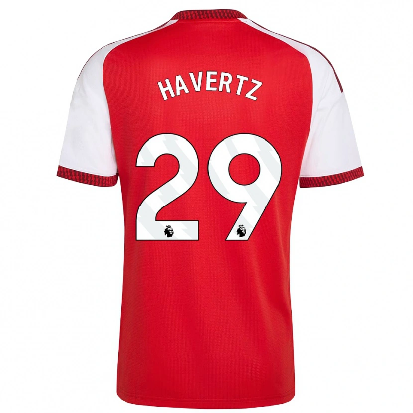 Danxen Homem Camisola Kai Havertz #29 Vermelho Branco Preto Principal 2026/27 Camisa