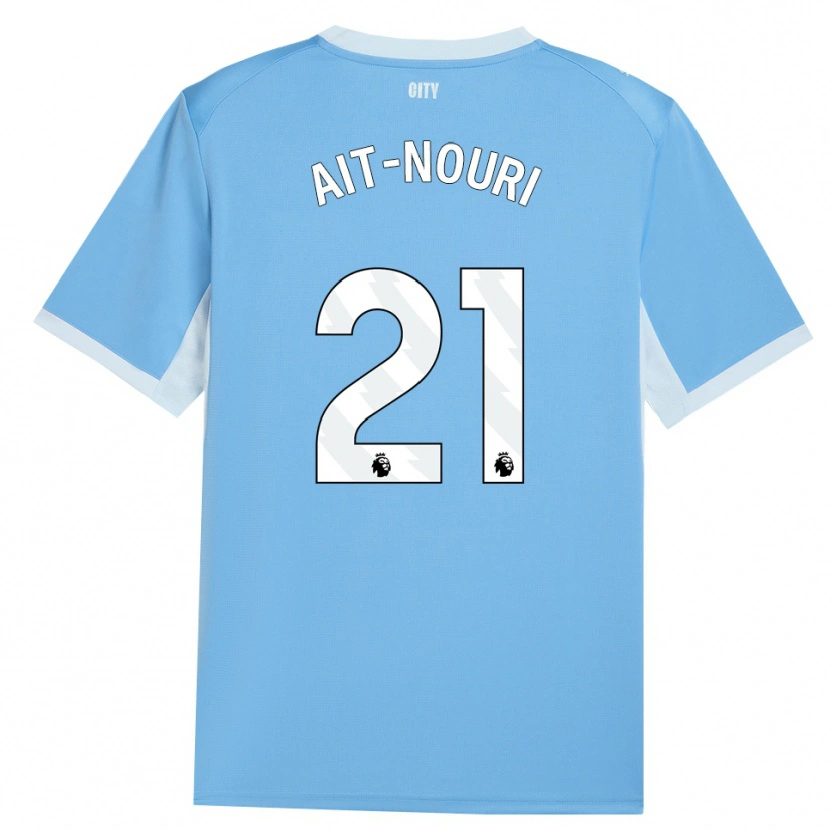 Danxen Homem Camisola Rayan Aït-Nouri #21 Lightskyblue Branco Principal 2026/27 Camisa