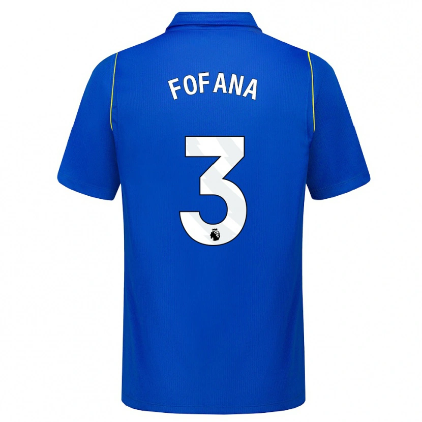Danxen Homem Camisola Wesley Fofana #3 Azul Amarelo Principal 2026/27 Camisa