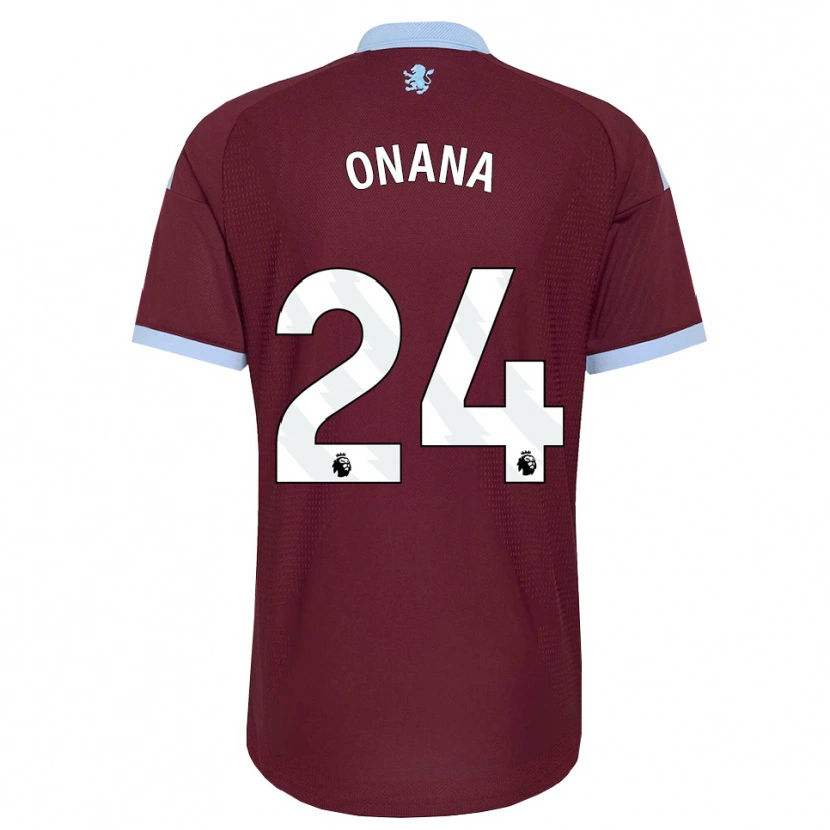 Danxen Homem Camisola Amadou Onana #24 Cornflowerblue Borgonha Principal 2026/27 Camisa