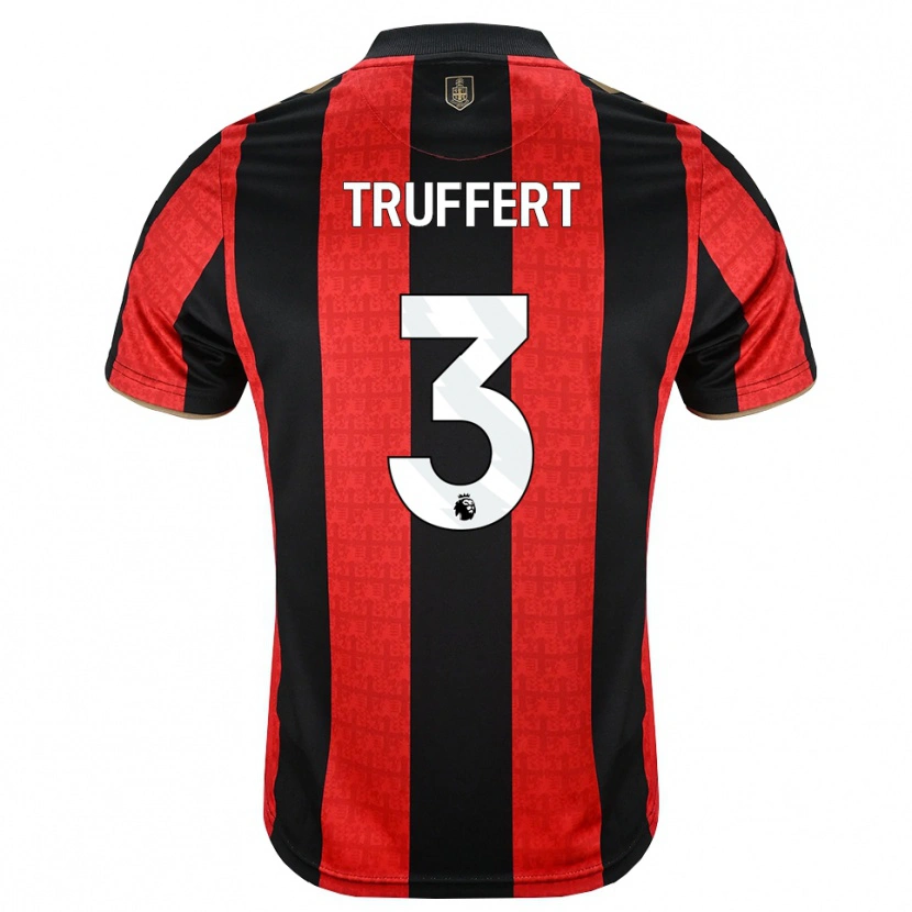 Danxen Homem Camisola Adrien Truffert #3 Goldenrod Vermelho Preto Principal 2026/27 Camisa