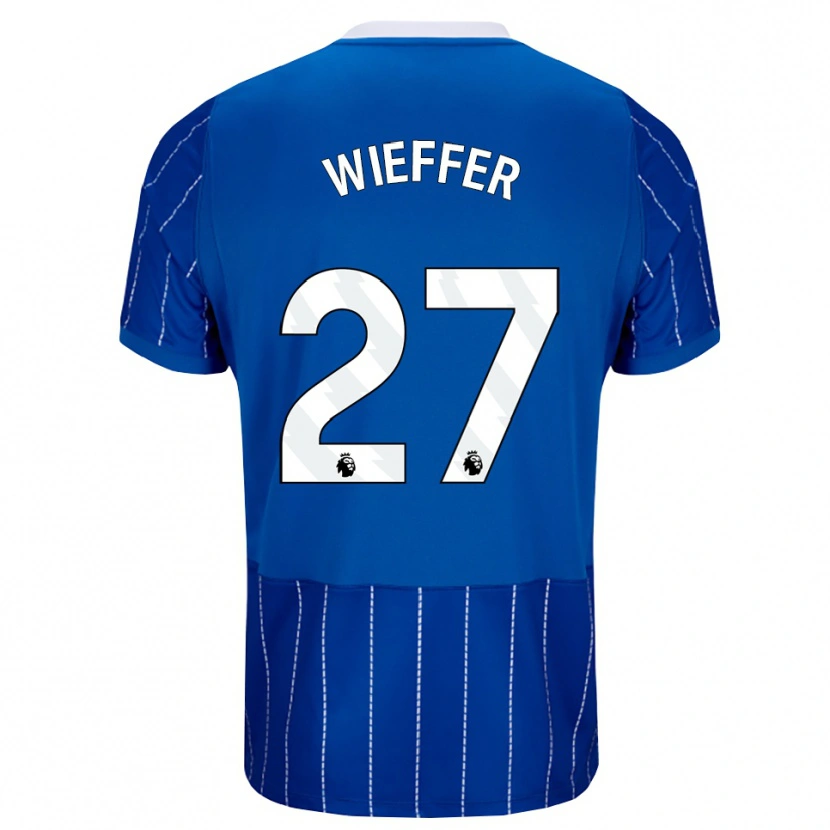 Danxen Homem Camisola Mats Wieffer #27 Mediumblue Branco Principal 2026/27 Camisa