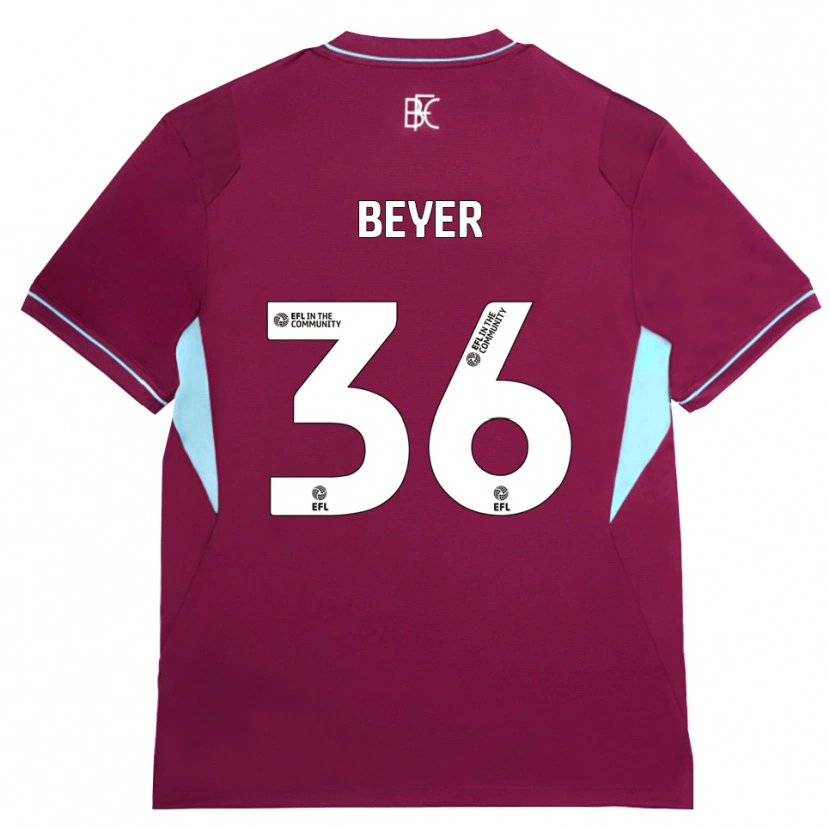 Danxen Homem Camisola Jordan Beyer #36 Borgonha Verde Principal 2026/27 Camisa