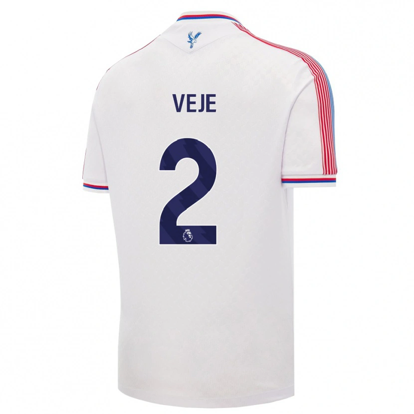Danxen Homem Camisola Katrine Veje #2 Branco Vermelho Azul Principal 2026/27 Camisa