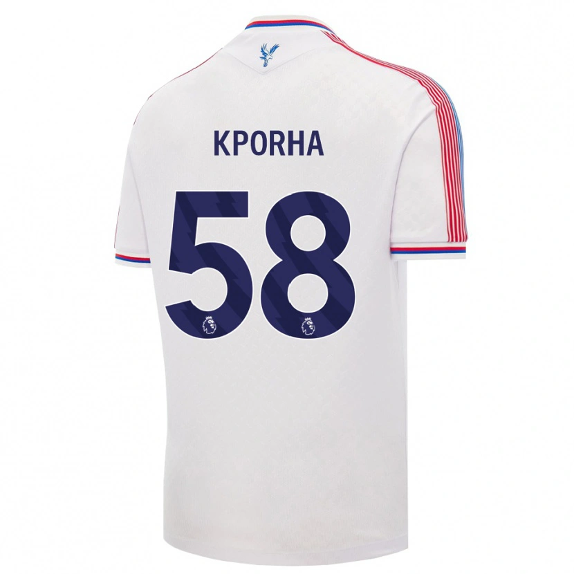 Danxen Homem Camisola Caleb Kporha #58 Branco Vermelho Azul Principal 2026/27 Camisa