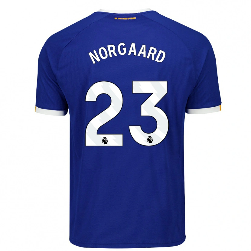 Danxen Homem Camisola Christian Nørgaard #23 Azul Branco Amarelo Principal 2026/27 Camisa