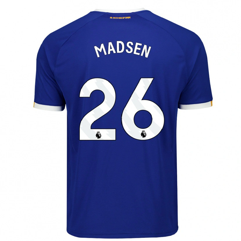 Danxen Homem Camisola Rikke Madsen #26 Azul Branco Amarelo Principal 2026/27 Camisa