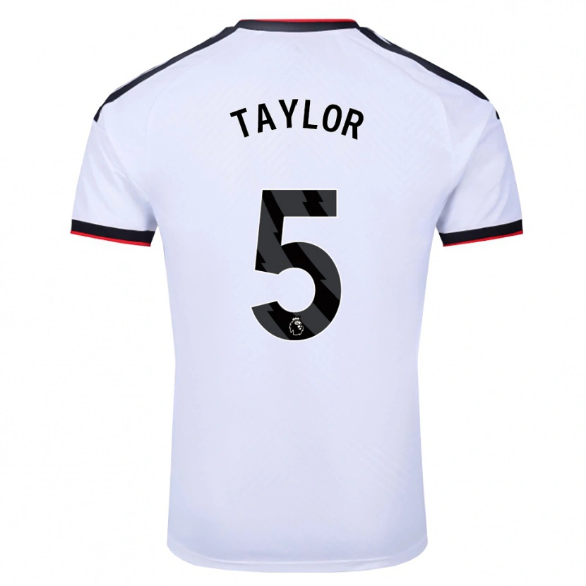 Danxen Homem Camisola Archie Taylor #5 Branco Preto Vermelho Principal 2026/27 Camisa