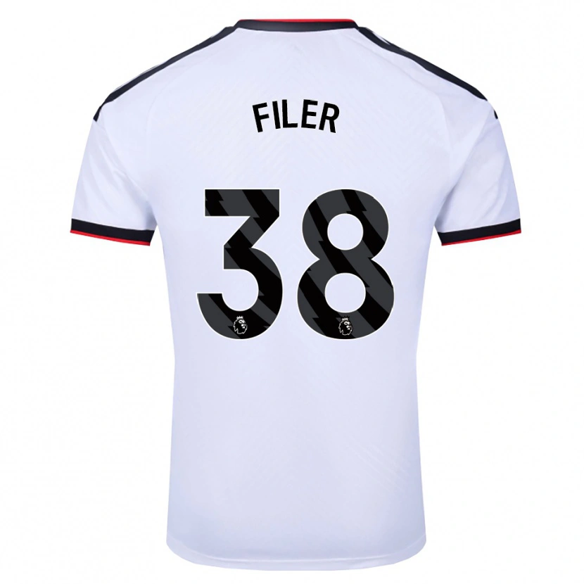 Danxen Homem Camisola Maddie Filer #38 Branco Preto Vermelho Principal 2026/27 Camisa