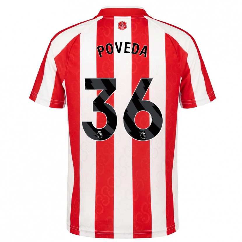 Danxen Homem Camisola Ian Poveda #36 Vermelho Branco Preto Principal 2026/27 Camisa