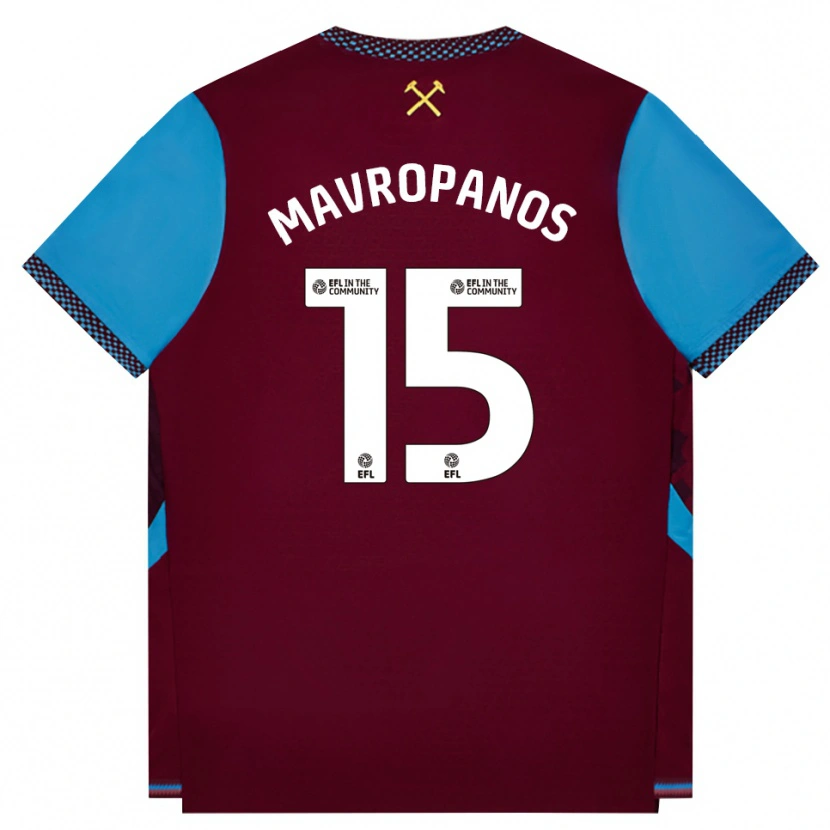 Danxen Homem Camisola Konstantinos Mavropanos #15 Borgonha Cornflowerblue Principal 2026/27 Camisa