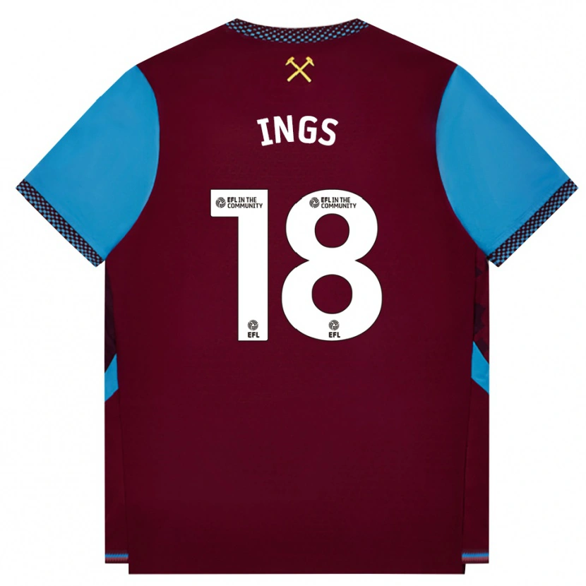 Danxen Homem Camisola Danny Ings #18 Borgonha Cornflowerblue Principal 2026/27 Camisa