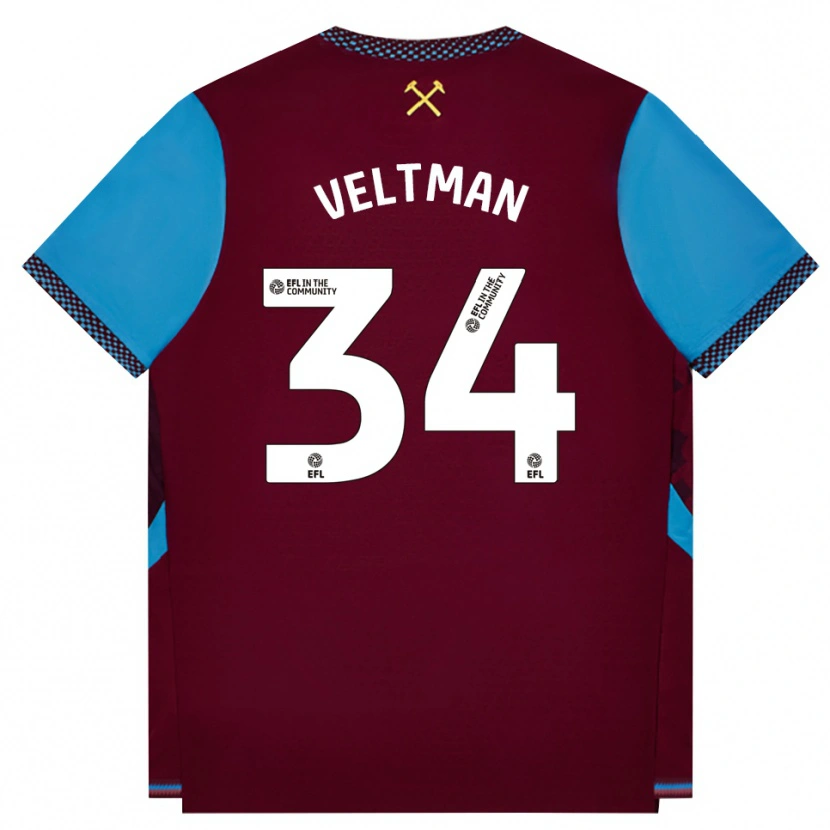 Danxen Homem Camisola Joël Veltman #34 Borgonha Cornflowerblue Principal 2026/27 Camisa