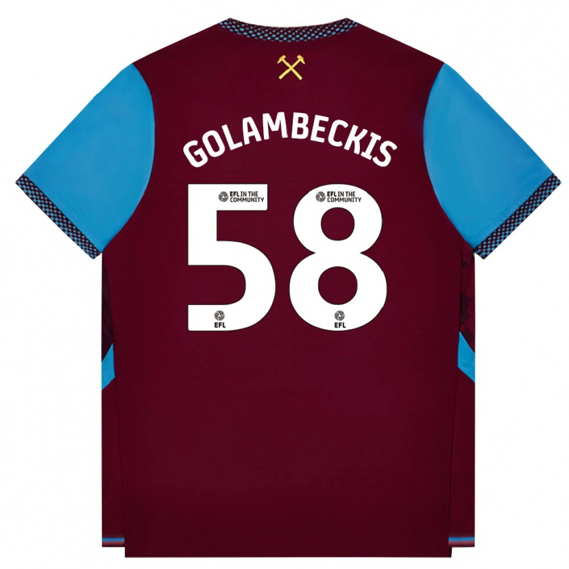 Danxen Homem Camisola Airidas Golambeckis #58 Borgonha Cornflowerblue Principal 2026/27 Camisa