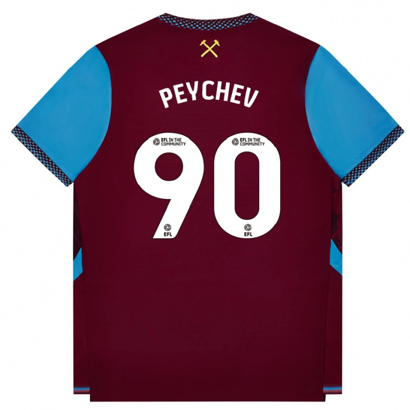 Danxen Homem Camisola Martin Peychev #90 Borgonha Cornflowerblue Principal 2026/27 Camisa