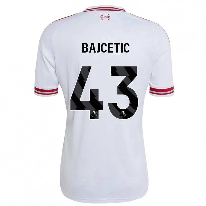 Danxen Homem Camisola Stefan Bajcetic #43 Vermelho Branco Alternativa 2026/27 Camisa
