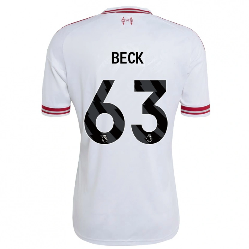 Danxen Homem Camisola Owen Beck #63 Vermelho Branco Alternativa 2026/27 Camisa