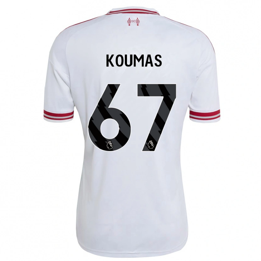 Danxen Homem Camisola Lewis Koumas #67 Vermelho Branco Alternativa 2026/27 Camisa