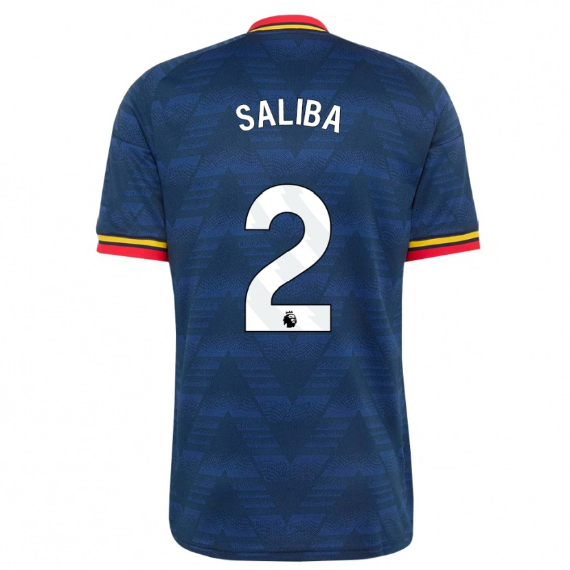 Danxen Homem Camisola William Saliba #2 Midnightblue Amarelo Vermelho Alternativa 2026/27 Camisa
