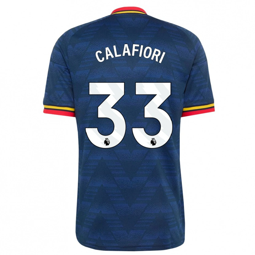 Danxen Homem Camisola Riccardo Calafiori #33 Midnightblue Amarelo Vermelho Alternativa 2026/27 Camisa