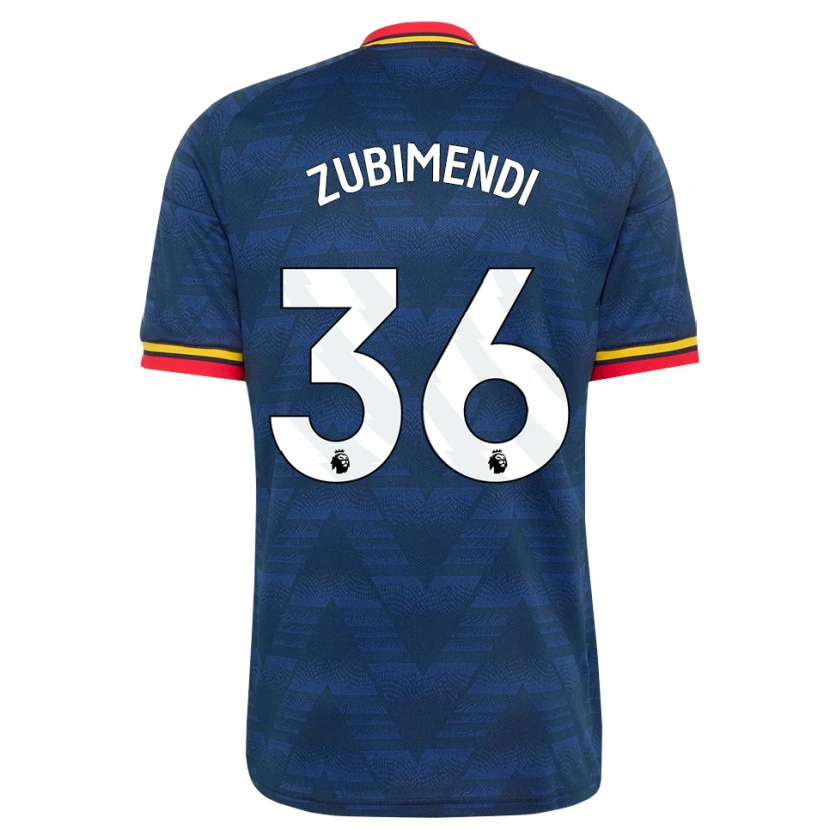 Danxen Homem Camisola Martín Zubimendi #36 Midnightblue Amarelo Vermelho Alternativa 2026/27 Camisa