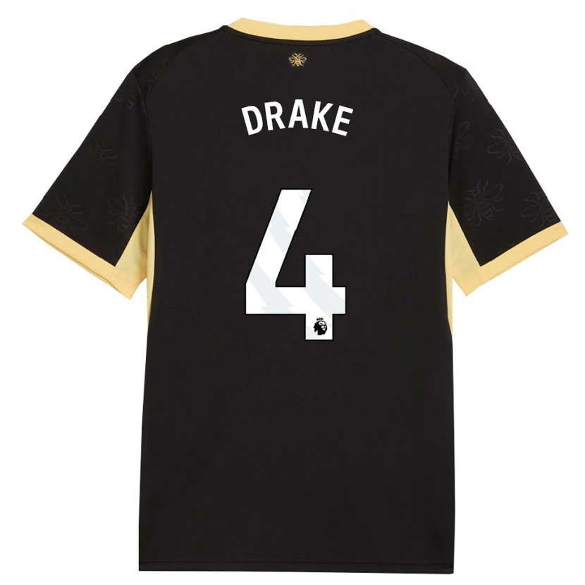 Danxen Homem Camisola Leke Drake #4 Preto Amarelo Alternativa 2026/27 Camisa