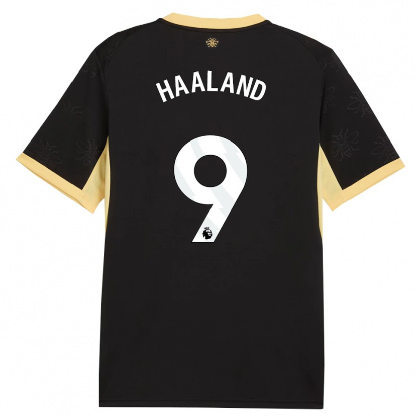 Danxen Homem Camisola Erling Haaland #9 Preto Amarelo Alternativa 2026/27 Camisa