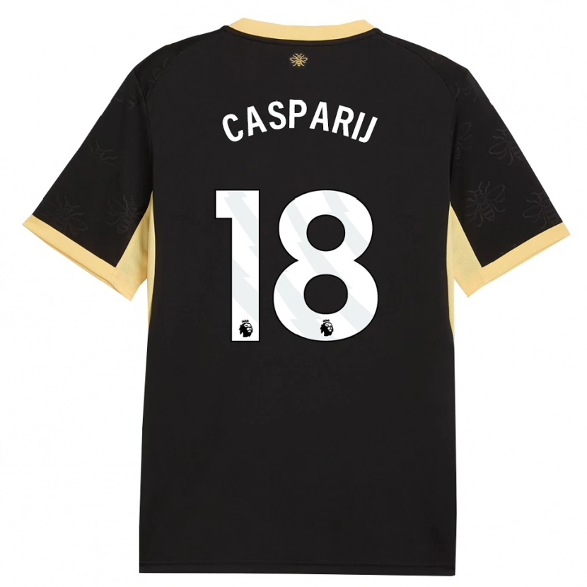 Danxen Homem Camisola Kerstin Casparij #18 Preto Amarelo Alternativa 2026/27 Camisa