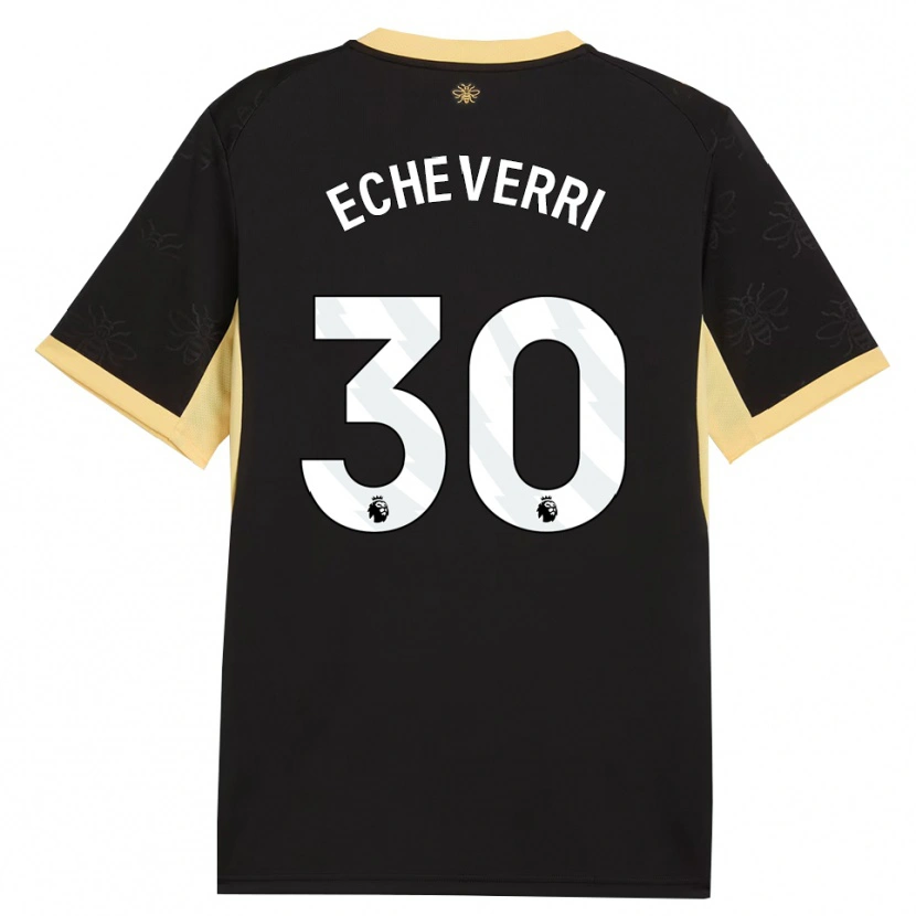 Danxen Homem Camisola Claudio Echeverri #30 Preto Amarelo Alternativa 2026/27 Camisa