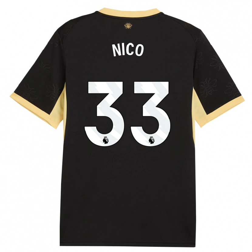 Danxen Homem Camisola Nico O'reilly #33 Preto Amarelo Alternativa 2026/27 Camisa