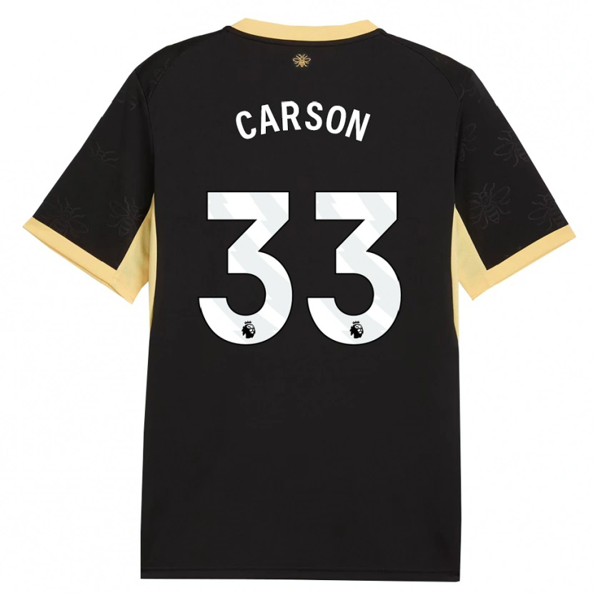 Danxen Homem Camisola Scott Carson #33 Preto Amarelo Alternativa 2026/27 Camisa