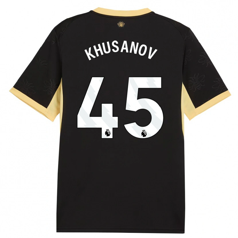 Danxen Homem Camisola Abdukodir Khusanov #45 Preto Amarelo Alternativa 2026/27 Camisa