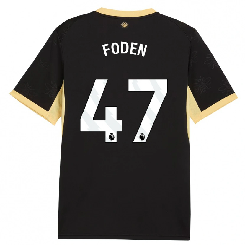 Danxen Homem Camisola Phil Foden #47 Preto Amarelo Alternativa 2026/27 Camisa