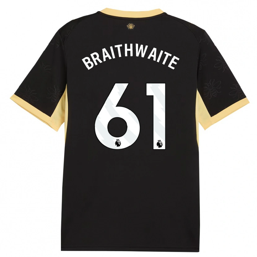 Danxen Homem Camisola Kaden Braithwaite #61 Preto Amarelo Alternativa 2026/27 Camisa