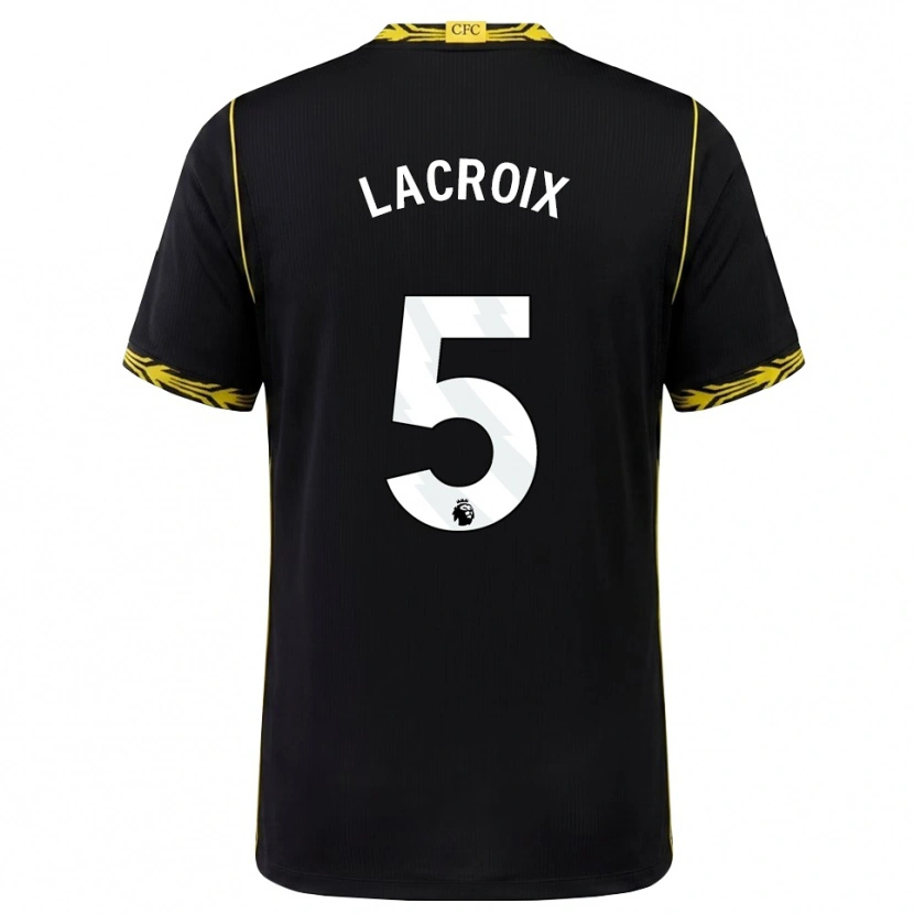 Danxen Homem Camisola Maxence Lacroix #5 Preto Amarelo Alternativa 2026/27 Camisa