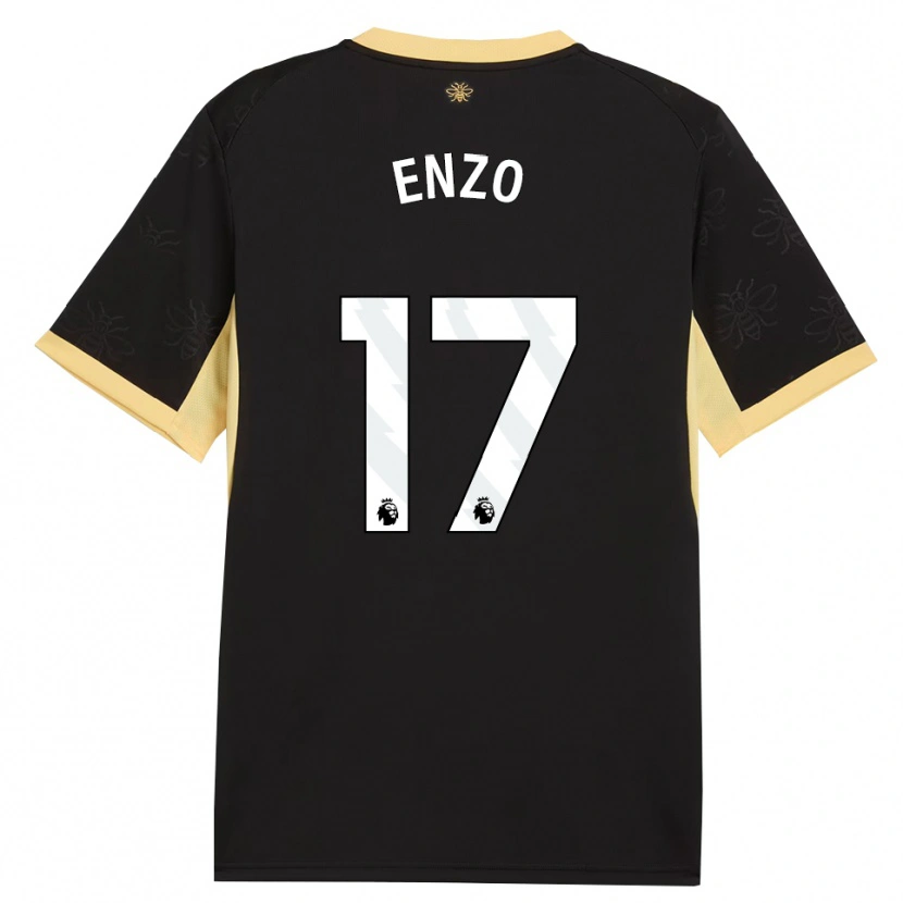 Danxen Homem Camisola Enzo Fernández #17 Preto Amarelo Alternativa 2026/27 Camisa