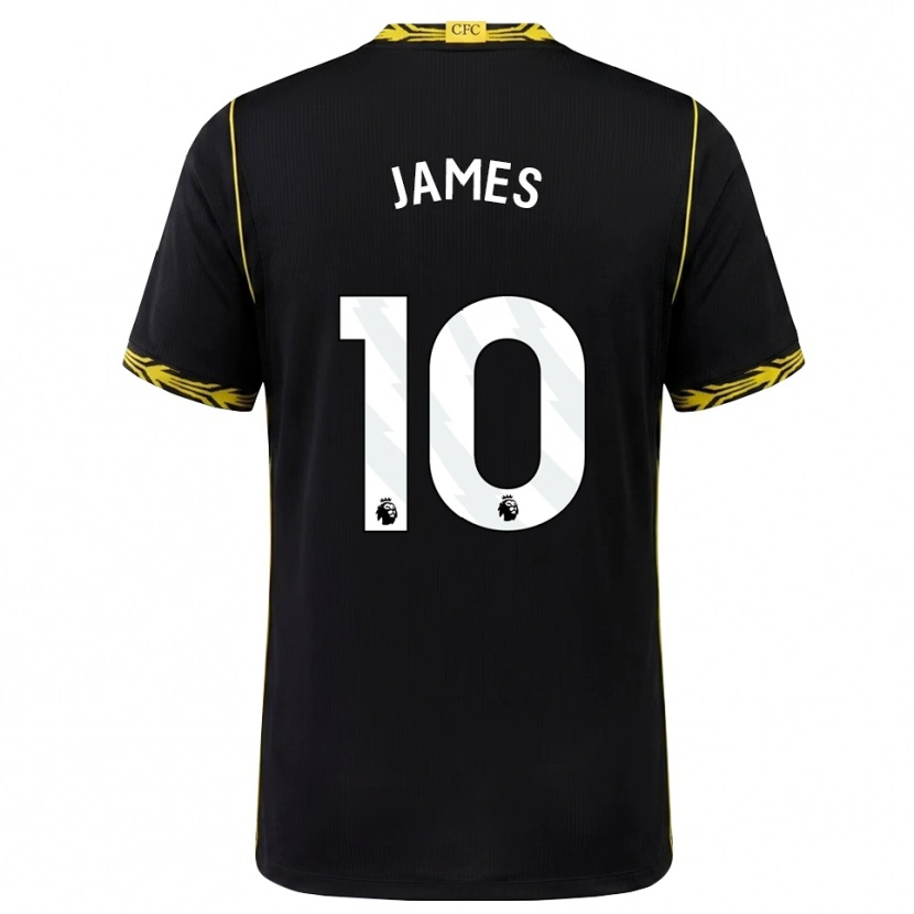 Danxen Homem Camisola Lauren James #10 Preto Amarelo Alternativa 2026/27 Camisa