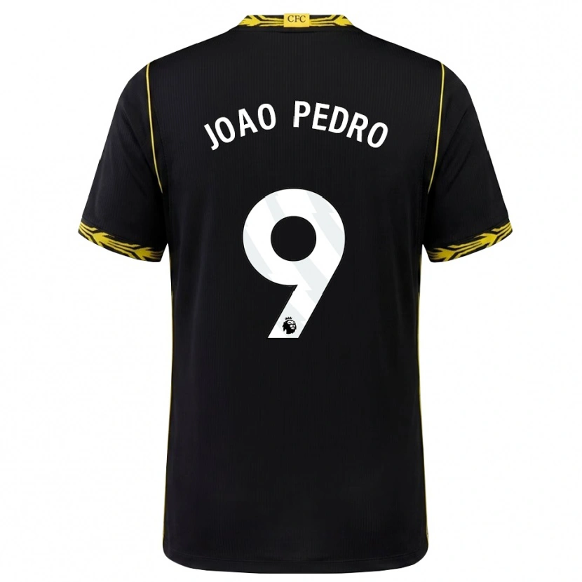 Danxen Homem Camisola João Pedro #9 Preto Amarelo Alternativa 2026/27 Camisa