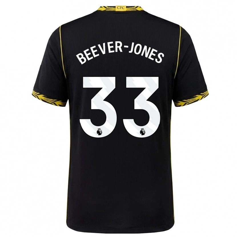 Danxen Homem Camisola Aggie Beever-Jones #33 Preto Amarelo Alternativa 2026/27 Camisa