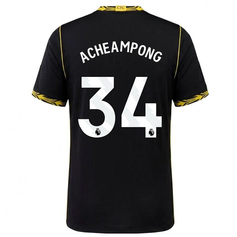 Danxen Homem Camisola Josh Acheampong #34 Preto Amarelo Alternativa 2026/27 Camisa