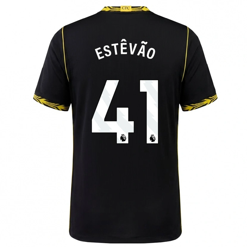 Danxen Homem Camisola Estêvão Willian Almeida De Oliveira Gonçalves #41 Preto Amarelo Alternativa 2026/27 Camisa