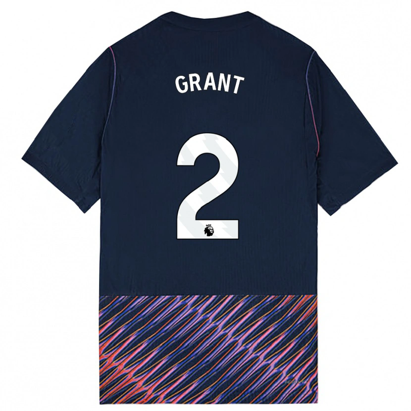 Danxen Homem Camisola Charlotte Grant #2 Azul Real Branco Alternativa 2026/27 Camisa