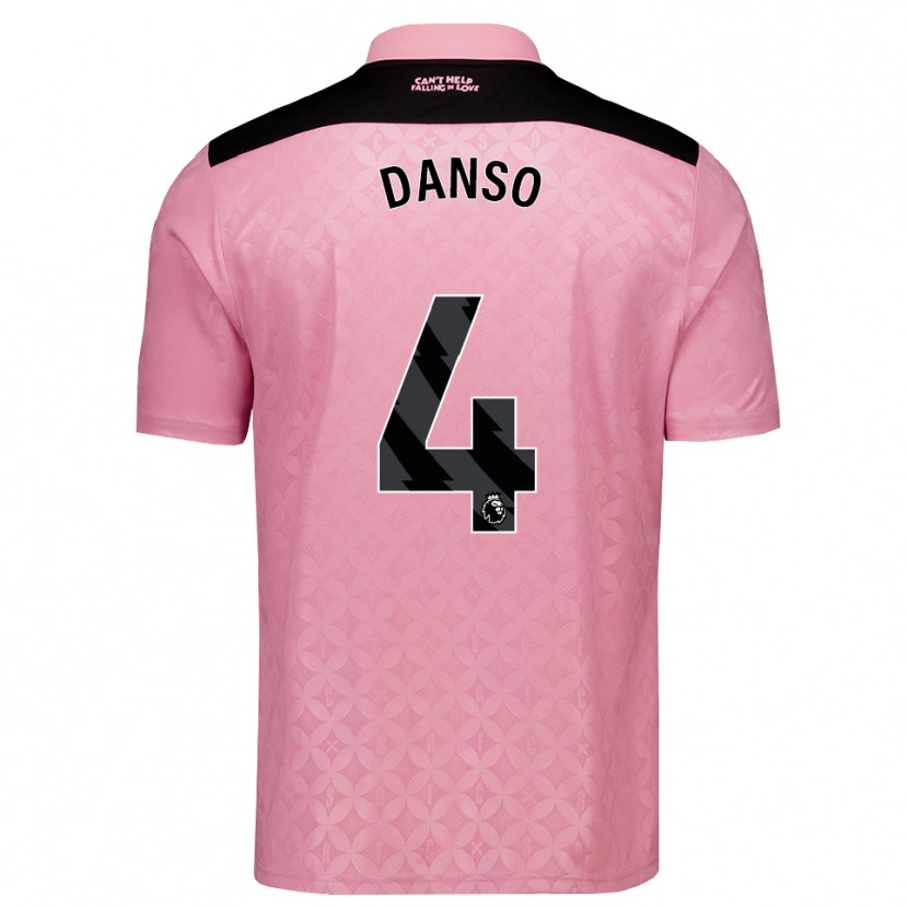 Danxen Homem Camisola Kevin Danso #4 Lightpink Preto Alternativa 2026/27 Camisa