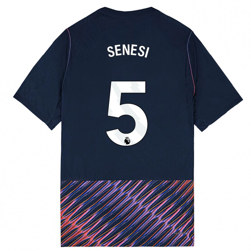 Danxen Homem Camisola Marcos Senesi #5 Azul Real Branco Alternativa 2026/27 Camisa