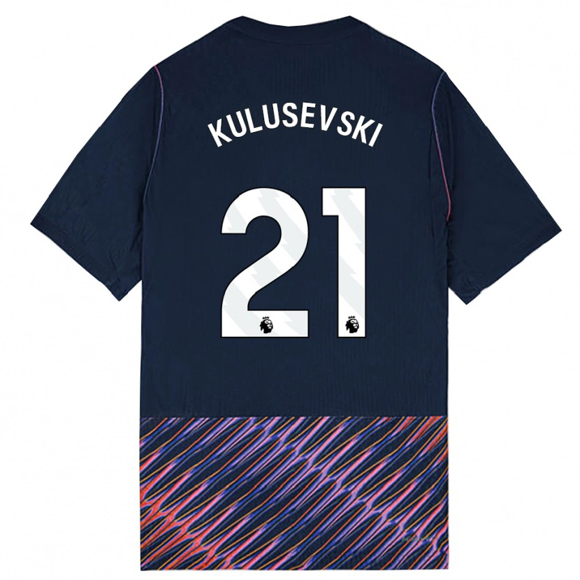 Danxen Homem Camisola Dejan Kulusevski #21 Azul Real Branco Alternativa 2026/27 Camisa